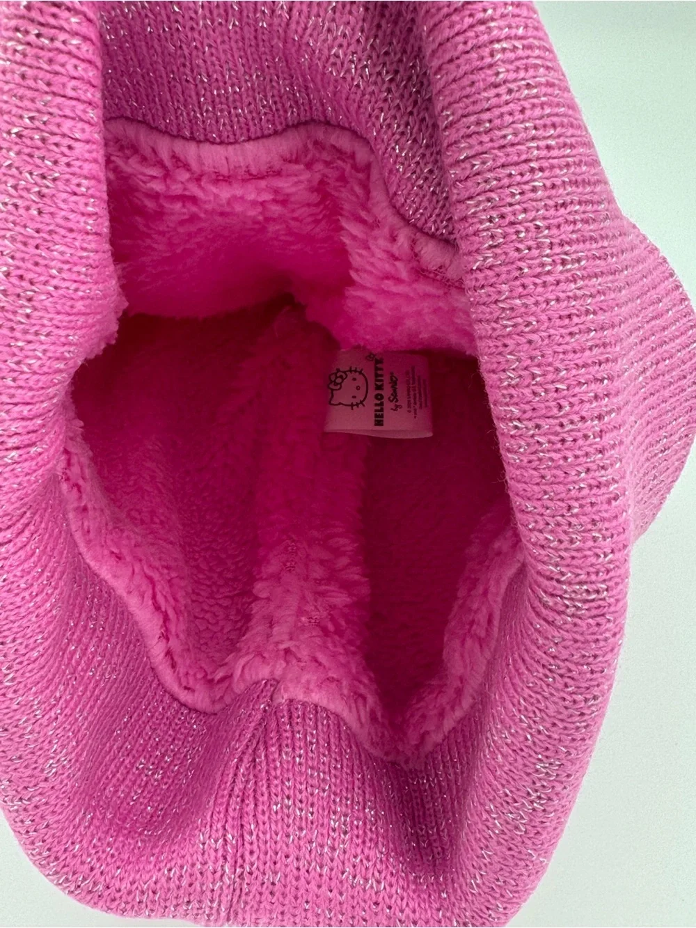 Hello Kitty Kids Pink Pom Beanie and Gloves Set NWT
